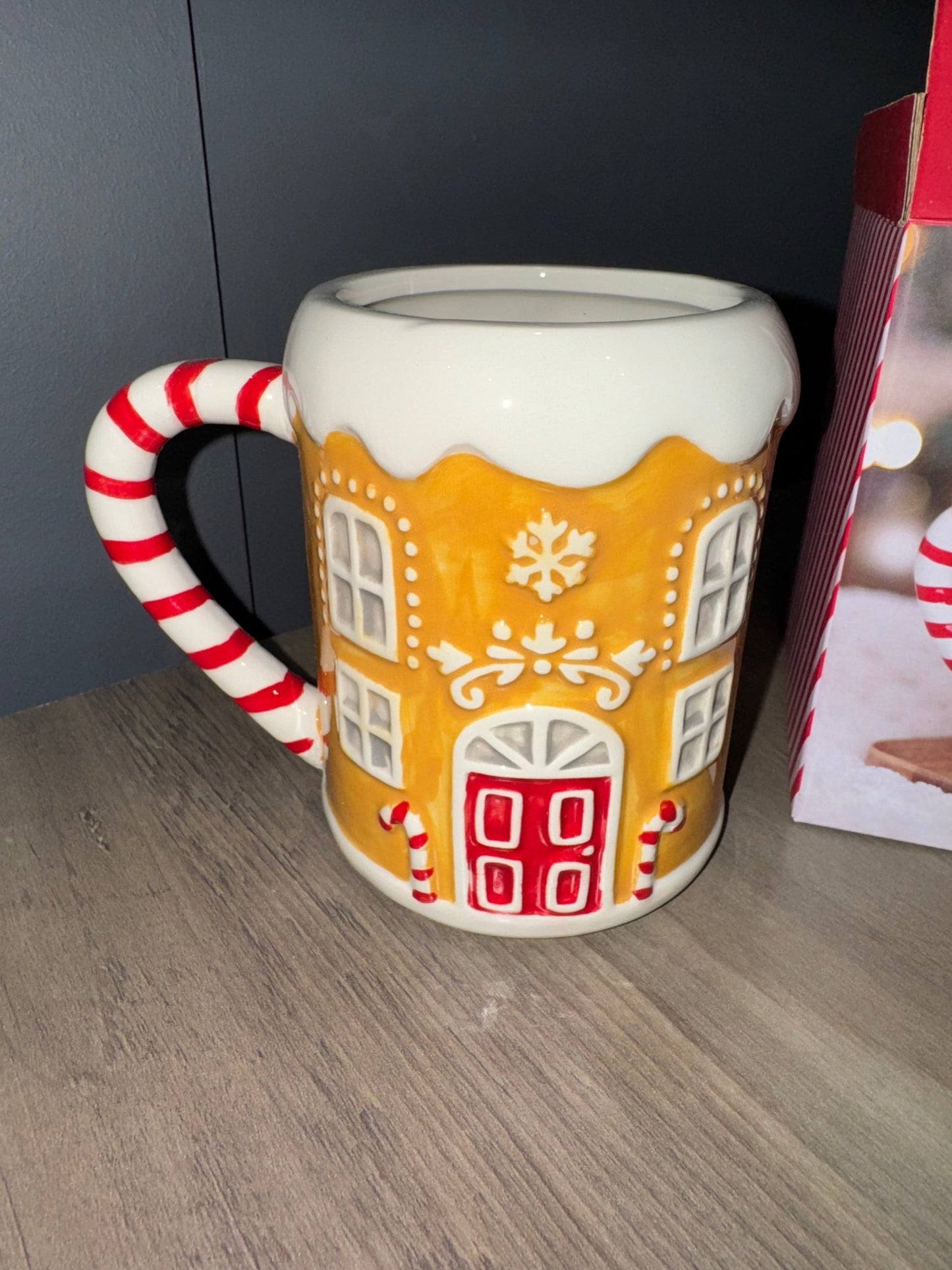 Candy Cane Gingerbread House Christmas Mug - Aura & Aroma