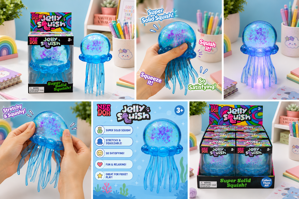 Jellyfish Squishy Toy Slow Rise Sensory Fidget, Stress Relief Desk To Aura & Aroma