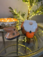 Autumn Gnome Wax Burner – Cozy Ceramic Pumpkin Candle & Wax Melt Warmer | Fall Home Décor, Halloween Accent, and Aromatherapy Gift Idea 🎃🕯️ - Aura & Aroma