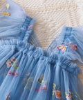 Blue fairy tutu tulle princess dress for birthdays wedding and cake smash - Aura & Aroma