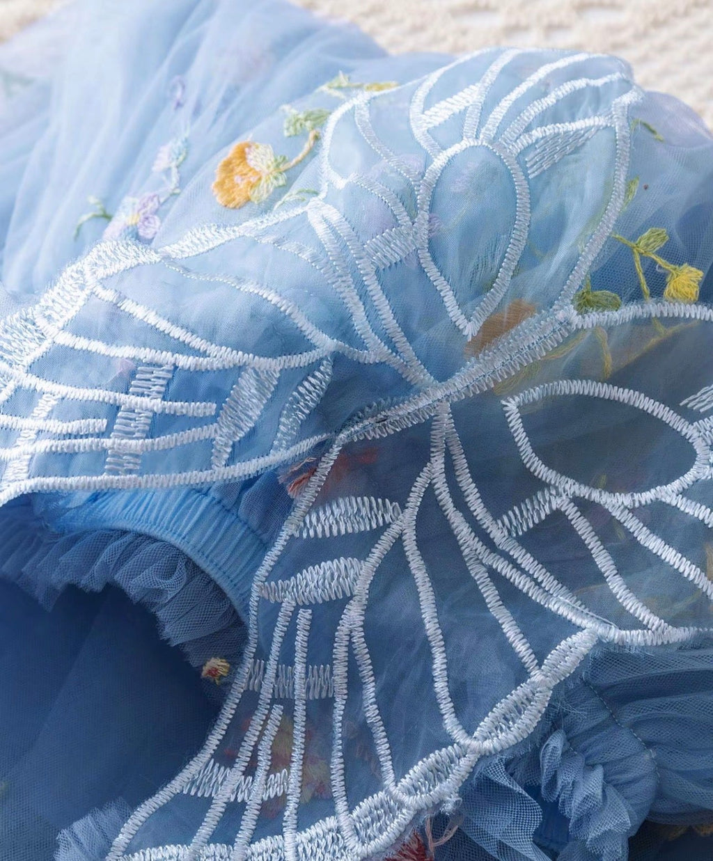 Blue fairy tutu tulle princess dress for birthdays wedding and cake smash - Aura & Aroma