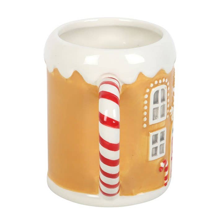 Candy Cane Gingerbread House Christmas Mug - Aura & Aroma