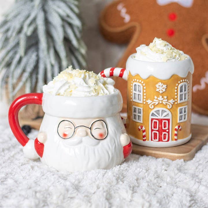 Candy Cane Gingerbread House Christmas Mug - Aura & Aroma