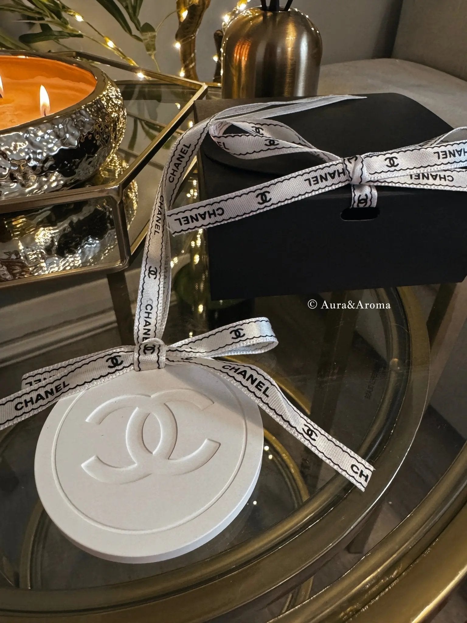 Chanel inspired car and home hanging air freshener perfect gift present anniversary and birthday - Aura & Aroma