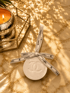 Chanel inspired car and home hanging air freshener perfect gift present anniversary and birthday - black and white ribbon - Aura & Aroma
