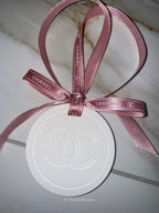 Chanel inspired car and home hanging air freshener perfect gift present anniversary and birthday - chanel pink ribbon - Aura & Aroma