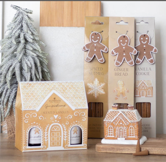 Christmas Gingerbread House Incense Cone Burner - Aura & Aroma