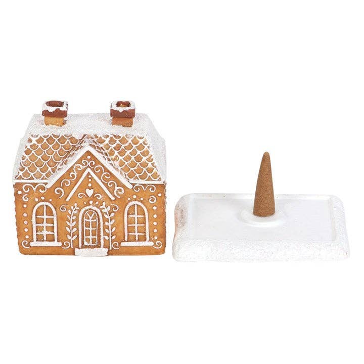 Christmas Gingerbread House Incense Cone Burner - Aura & Aroma