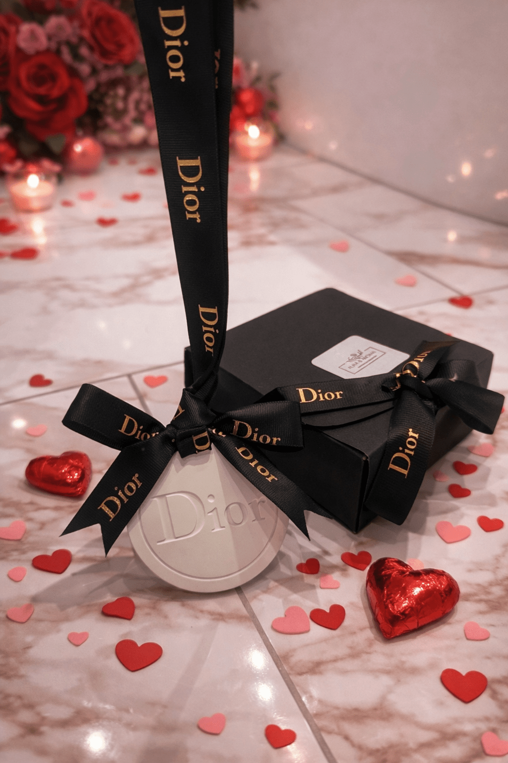 Dior inspired car and home hanging air freshener perfect gift present anniversary and birthday - Black Ribbon - Aura & Aroma