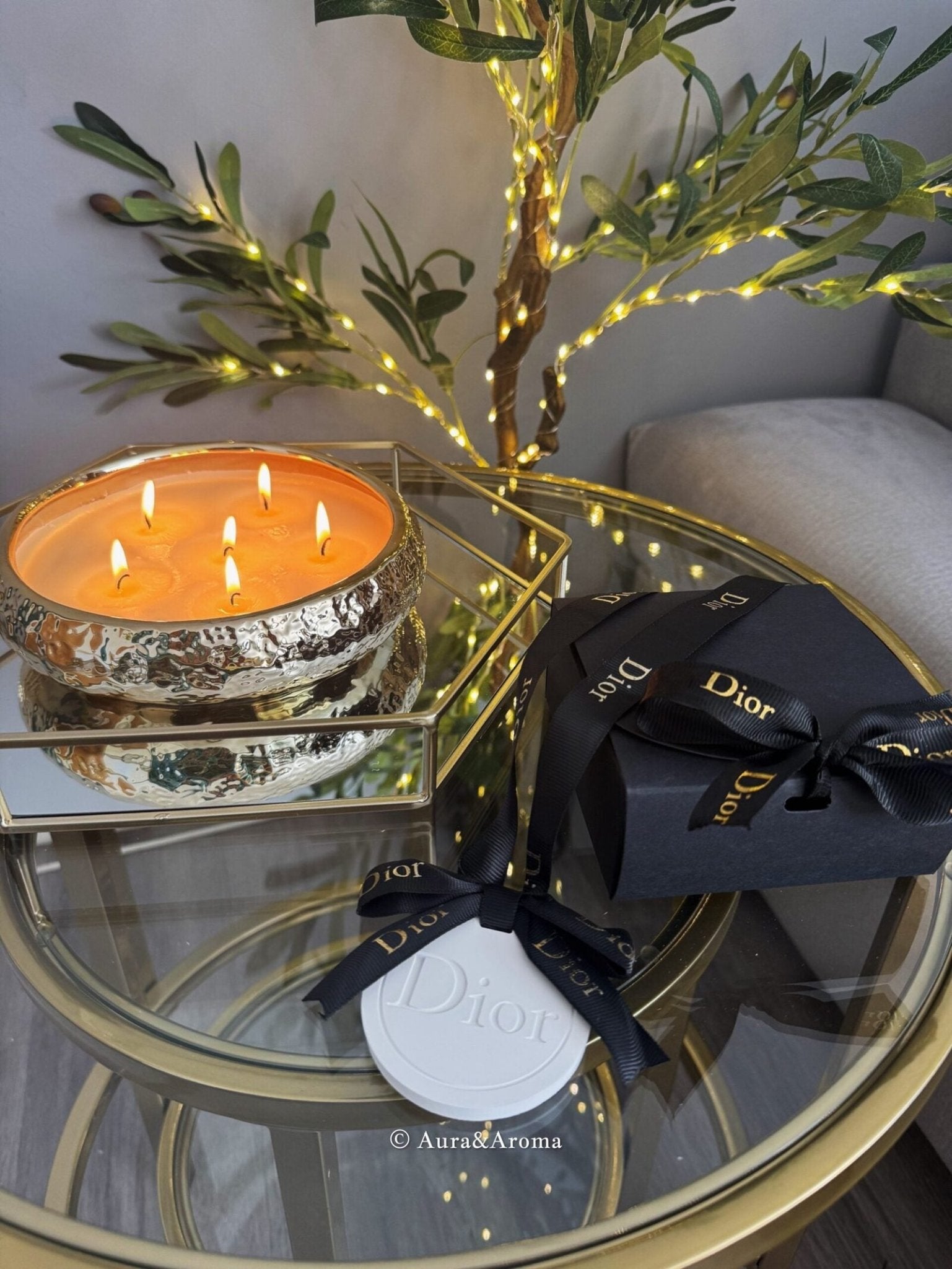 Dior inspired car and home hanging air freshener perfect gift present anniversary and birthday - Black Ribbon - Aura & Aroma