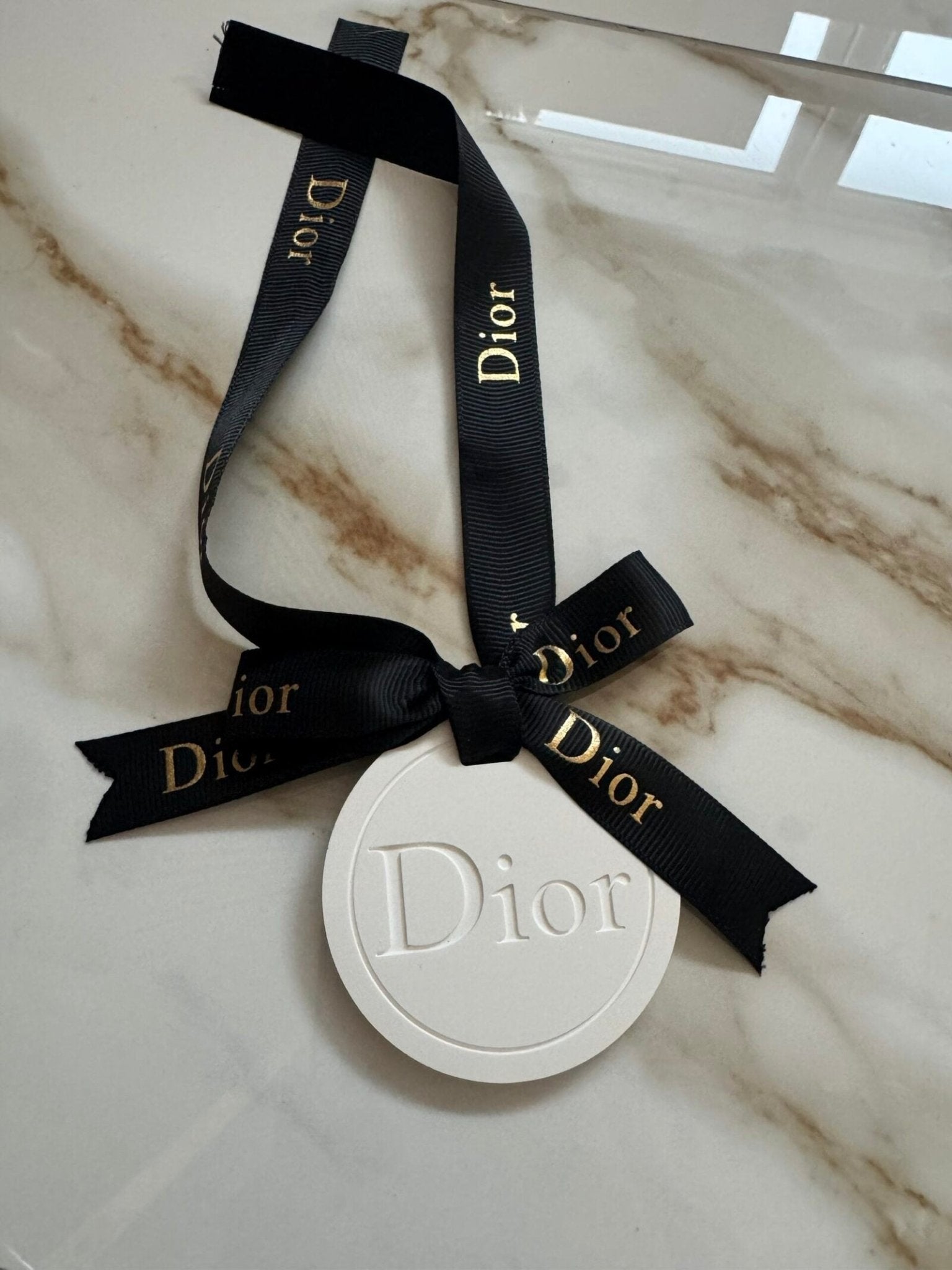 Dior inspired car and home hanging air freshener perfect gift present anniversary and birthday - Black Ribbon - Aura & Aroma