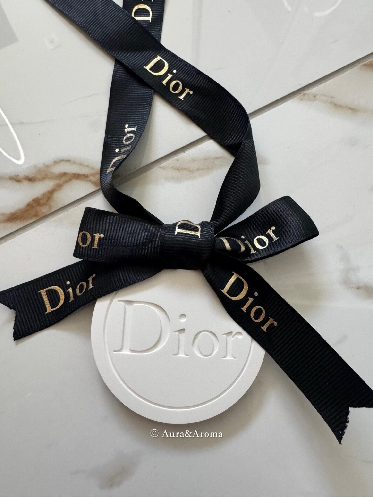 Dior inspired car and home hanging air freshener perfect gift present anniversary and birthday - Black Ribbon - Aura & Aroma