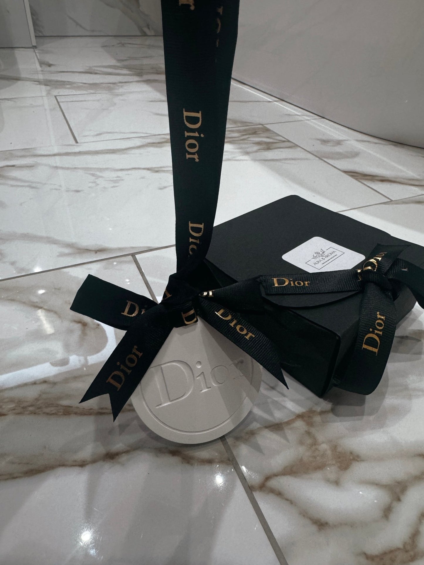 Dior inspired car and home hanging air freshener perfect gift present anniversary and birthday - Black Ribbon - Aura & Aroma