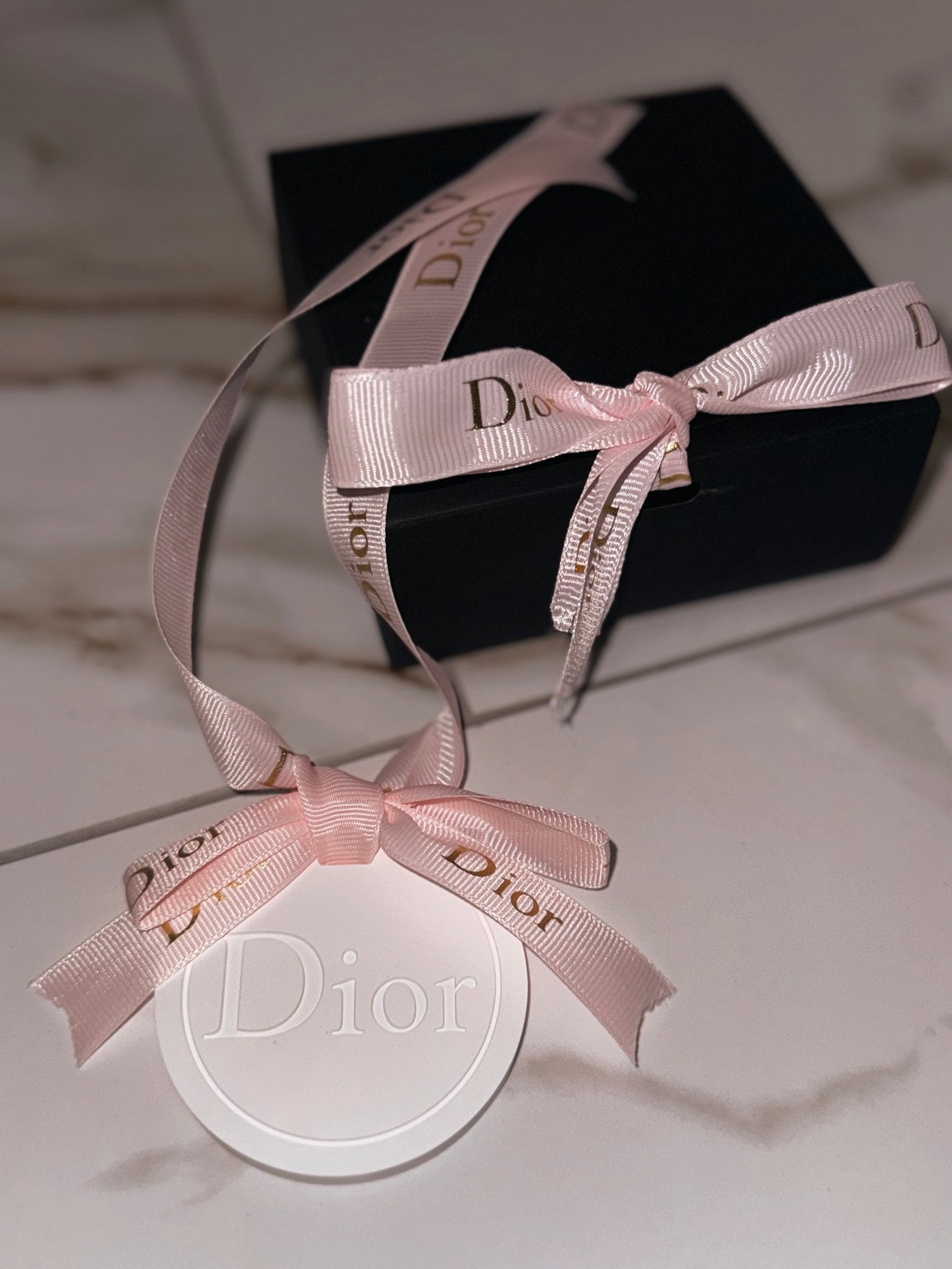 Dior inspired car and home hanging air freshener perfect gift present anniversary and birthday - pink ribbon - Aura & Aroma