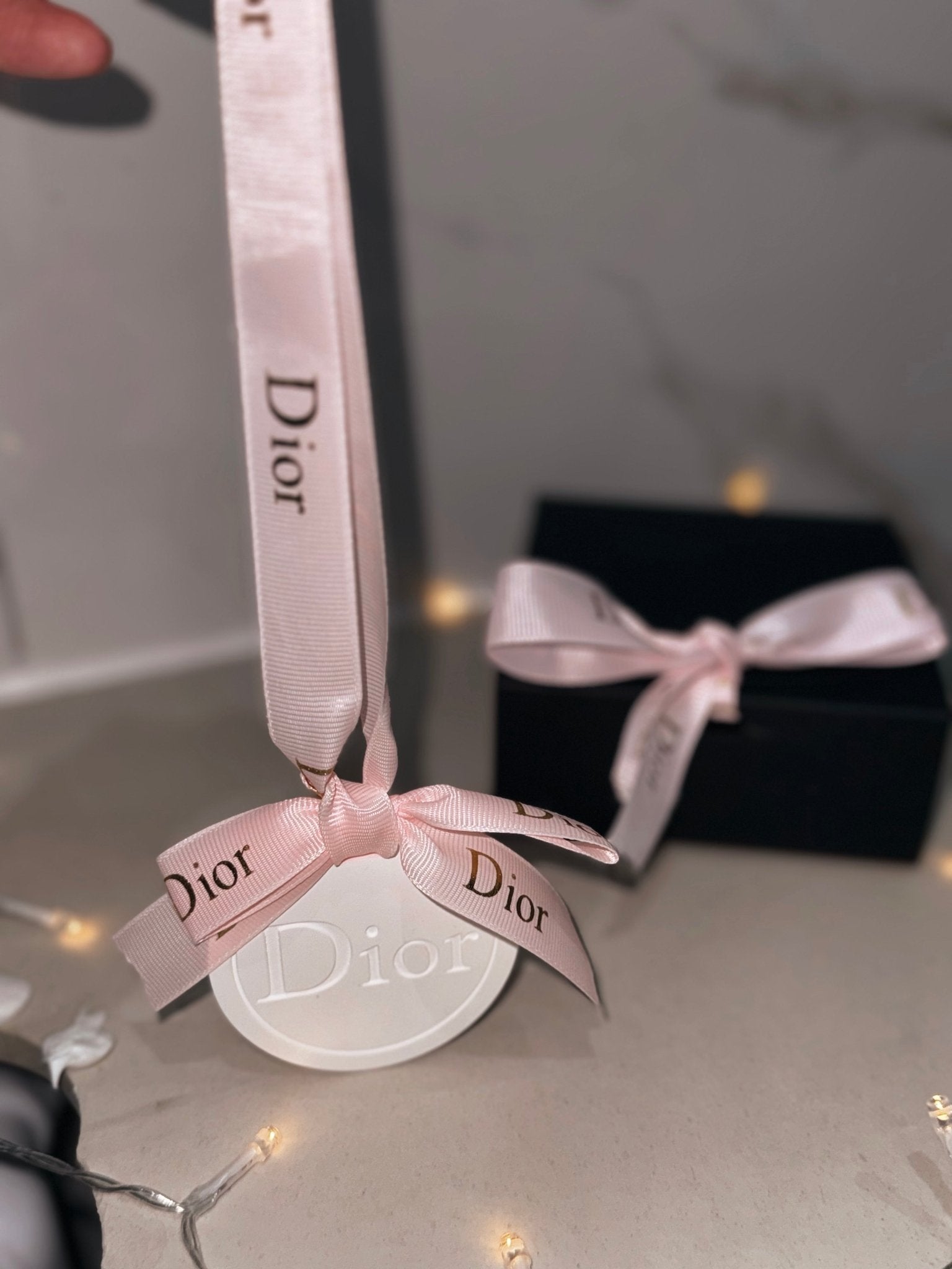 Dior inspired car and home hanging air freshener perfect gift present anniversary and birthday - pink ribbon - Aura & Aroma