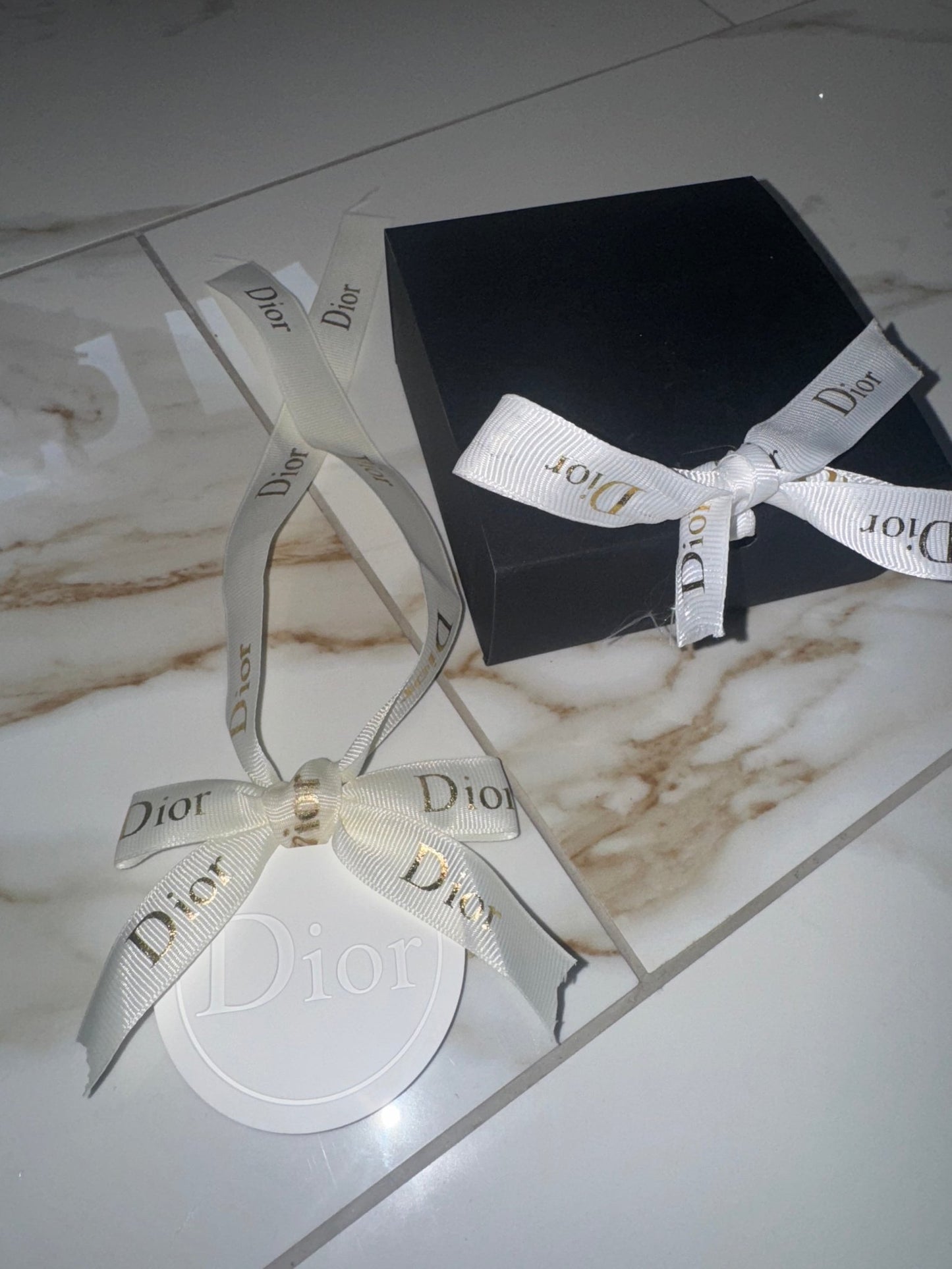 Dior inspired car and home hanging air freshener perfect gift present anniversary and birthday - white ribbon - Aura & Aroma