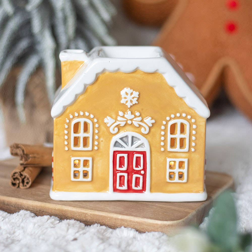 Gingerbread House Shaped Christmas Oil Burner and Wax Warmer - Aura & Aroma