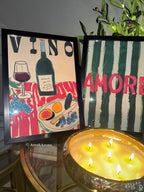 Italian inspired framed wall art set size A4 perfect gift house present Christmas birthday - Aura & Aroma