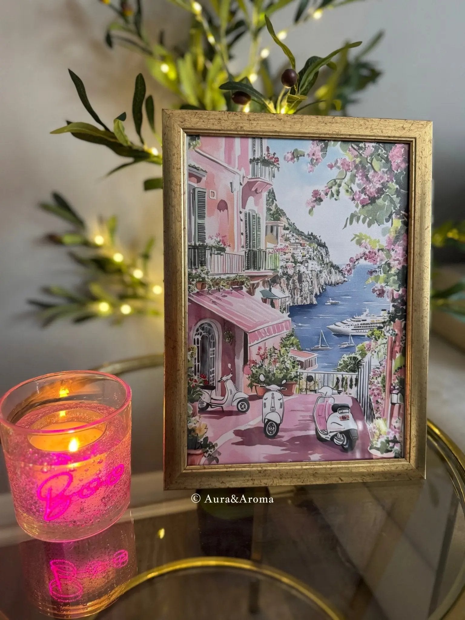 Mediterranean Escape Framed Art Print - Aura & Aroma