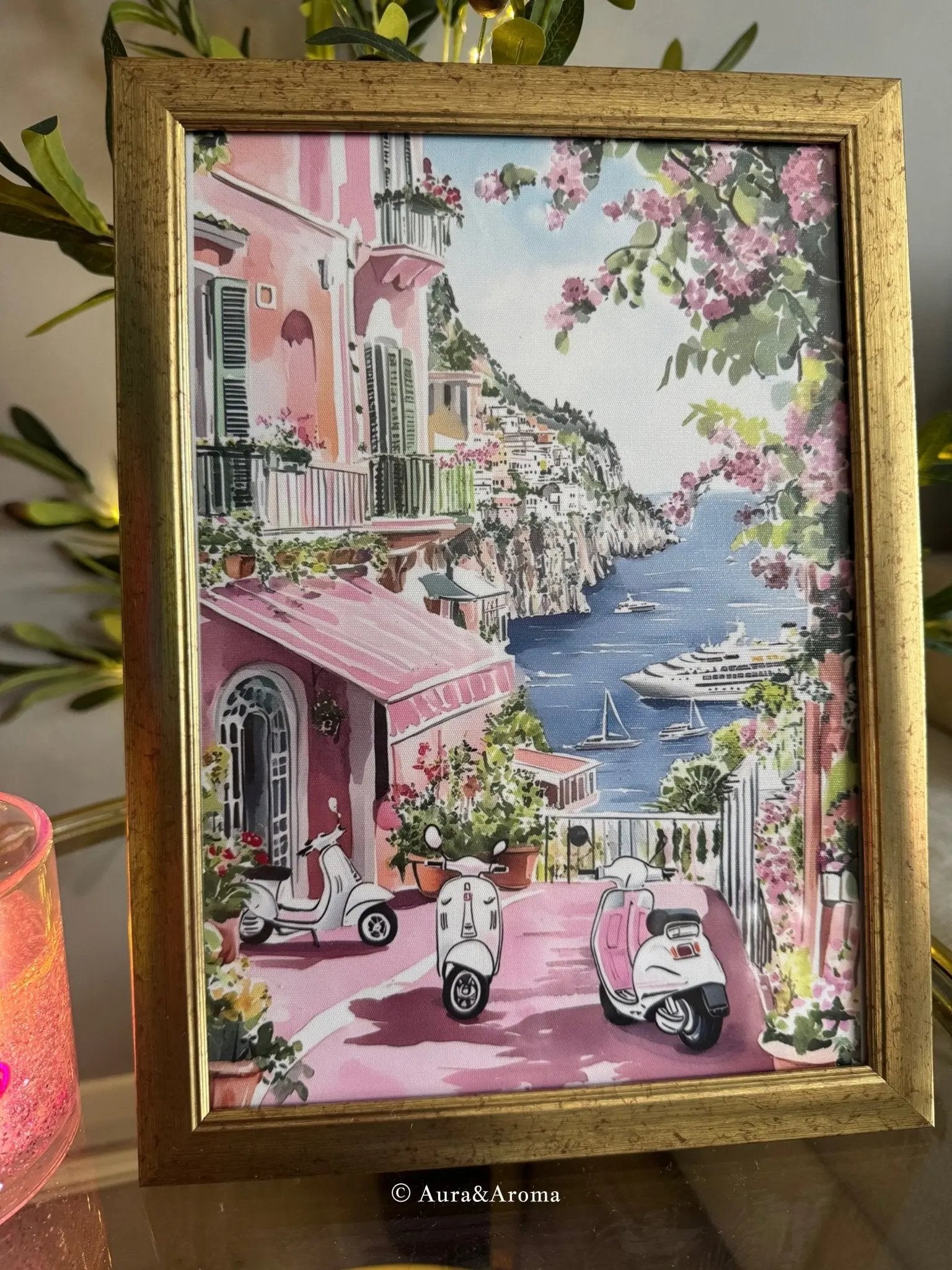 Mediterranean Escape Framed Art Print - Aura & Aroma
