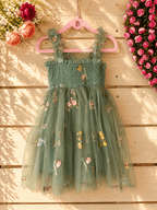 Pastel green pretty princess girls tutu dress birthday special occasions - Aura & Aroma