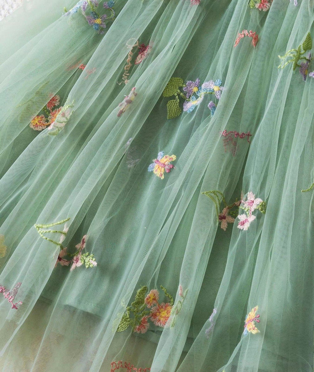 Pastel green pretty princess girls tutu dress birthday special occasions - Aura & Aroma
