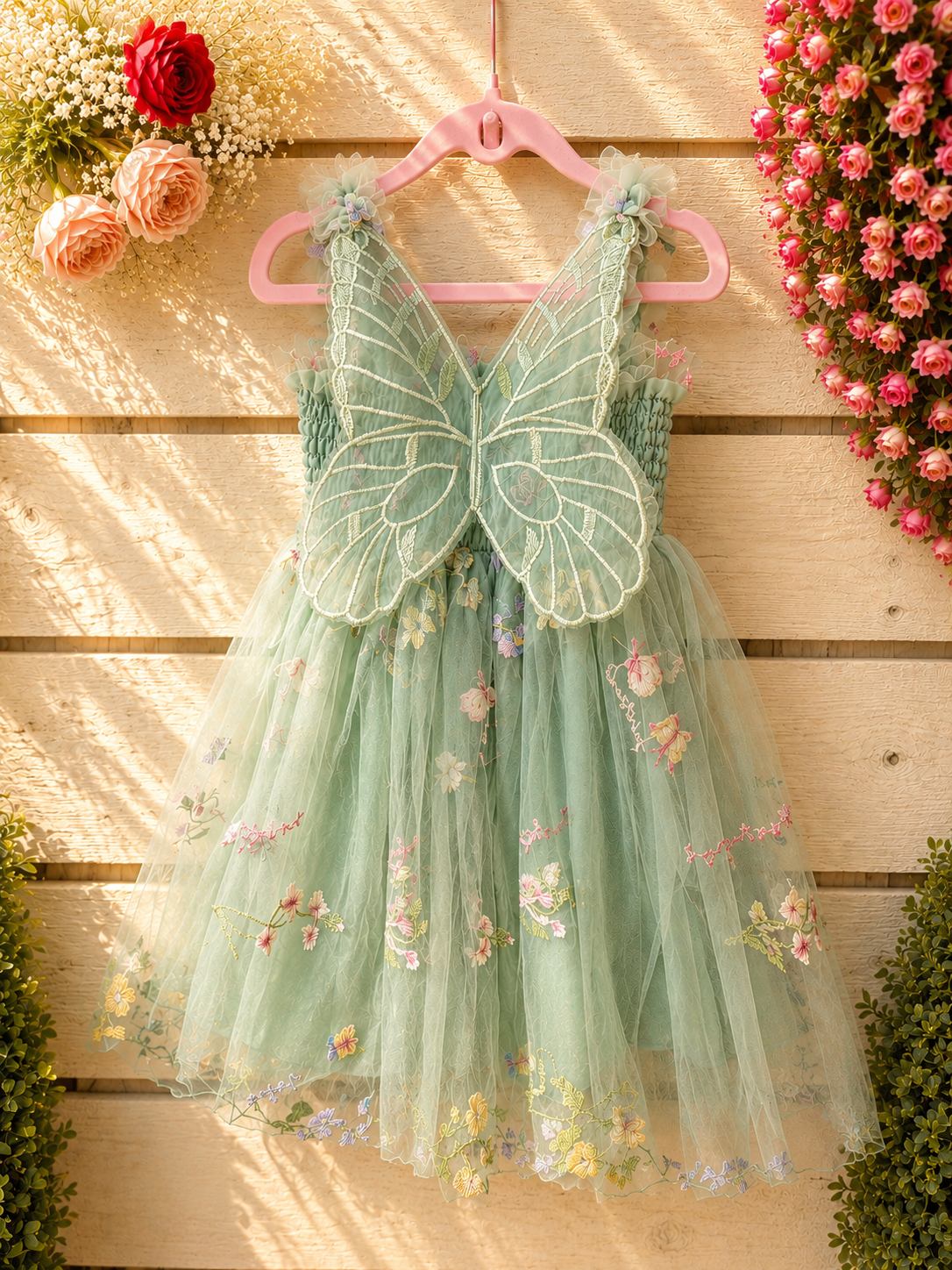 Pastel green pretty princess girls tutu dress birthday special occasions 2-3 years