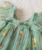 Pastel green pretty princess girls tutu dress birthday special occasions - Aura & Aroma