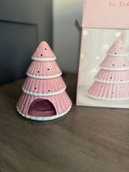 🌸 Pink Christmas Tree Ceramic Oil Burner 🎄✨ - Aura & Aroma