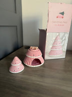 🌸 Pink Christmas Tree Ceramic Oil Burner 🎄✨ - Aura & Aroma