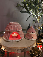🌸 Pink Christmas Tree Ceramic Oil Burner 🎄✨ - Aura & Aroma