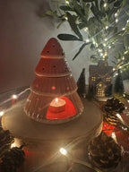 🌸 Pink Christmas Tree Ceramic Oil Burner 🎄✨ - Aura & Aroma