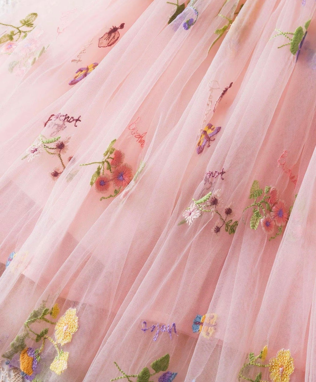 Pink fairy tutu dress with butterfly wings embroidered tulle birthday outfit occasions - Aura & Aroma