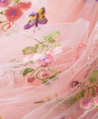 Pink fairy tutu dress with butterfly wings embroidered tulle birthday outfit occasions - Aura & Aroma