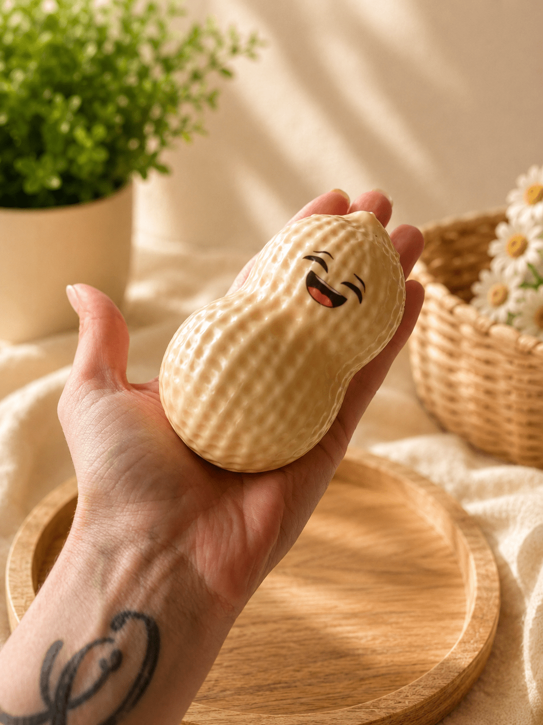 🥜 Slow Rising Peanut Squishy – 10cm | Super Soft Stress Relief Toy 🥜 - Aura & Aroma