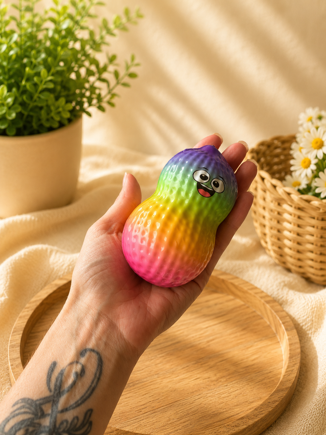 🥜 Slow Rising Peanut Squishy – 10cm | Super Soft Stress Relief Toy 🥜 - Aura & Aroma