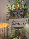 Welcome to Our Home Wooden Door Sign – Handcrafted Charm by Aura & Aroma - Aura & Aroma