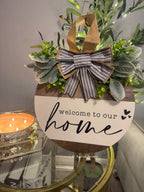 Welcome to Our Home Wooden Door Sign – Handcrafted Charm by Aura & Aroma - Aura & Aroma