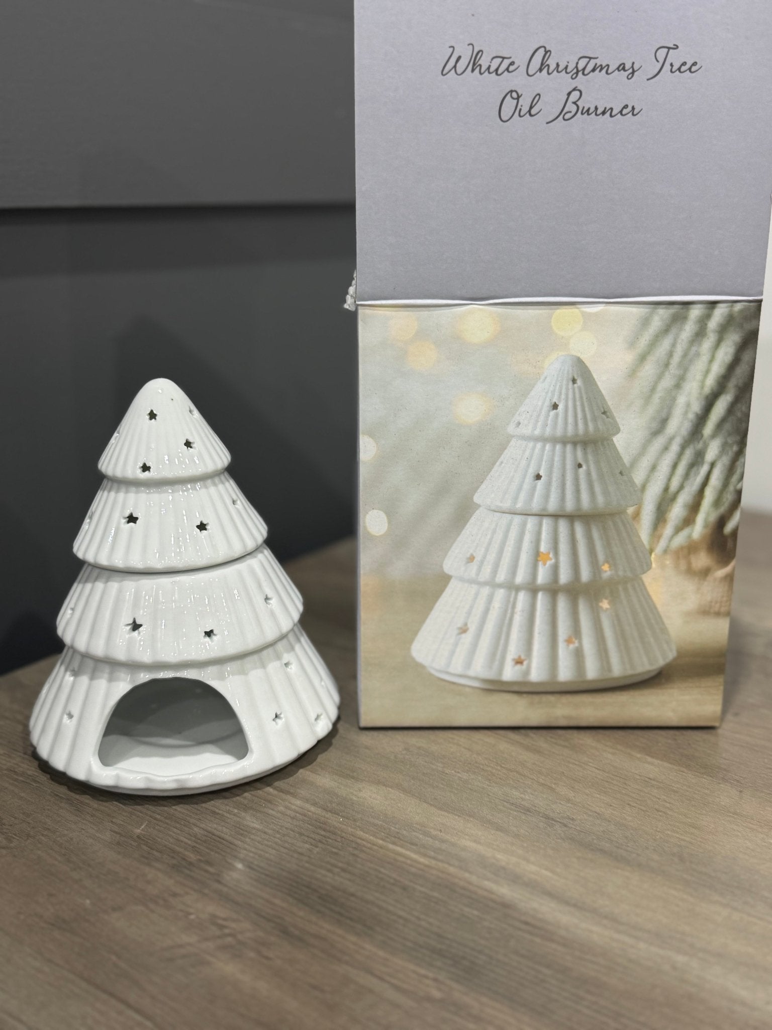 White Christmas Tree Oil Burner - Aura & Aroma